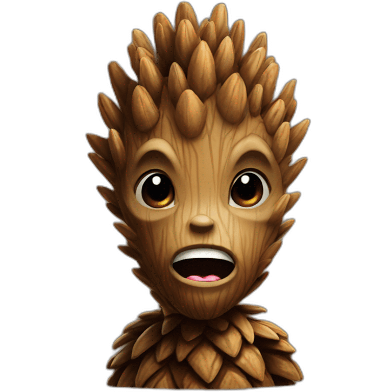 Pinecone character looking like groot emoji