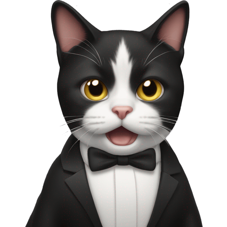 Cat tuxedo hangry  emoji