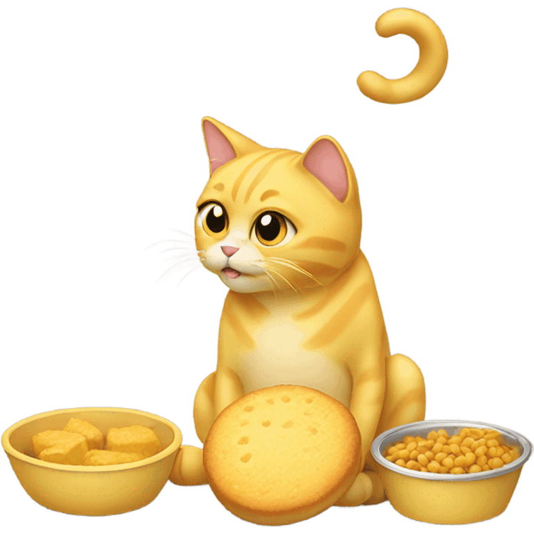 Yellow cat with empty food emoji