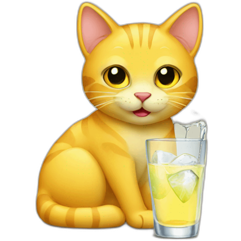 yellow cat drinking vodka emoji