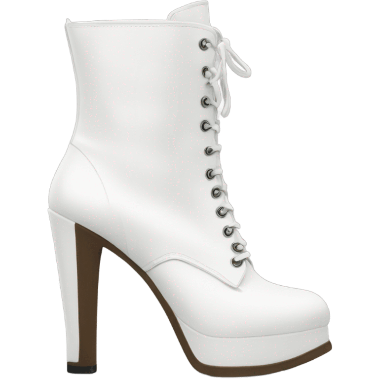 Platform WOLFE High boots white leather emoji