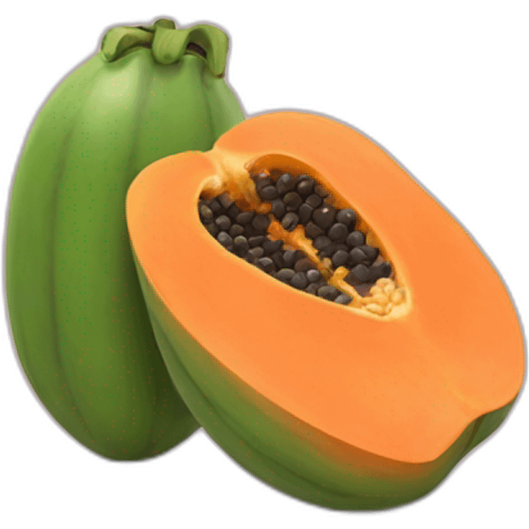 papaya with face emoji