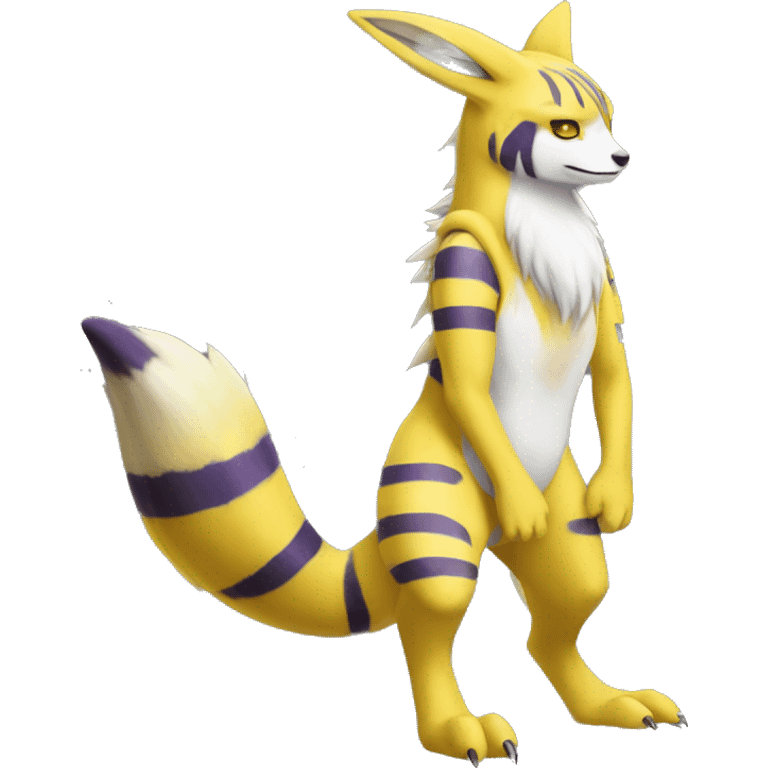 Lombax-Renamon full body with stripes and spots emoji