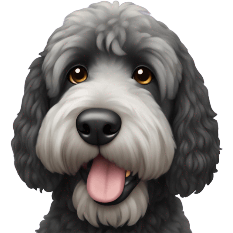 Full picture of Black st berdoodle dog emoji