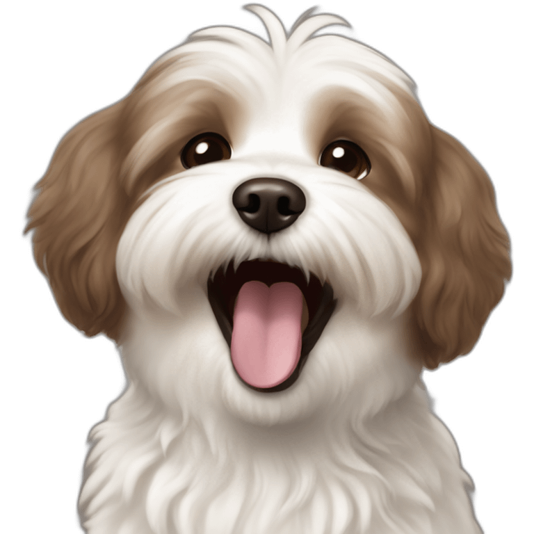 brown coloured dog bichon havanese laughing emoji