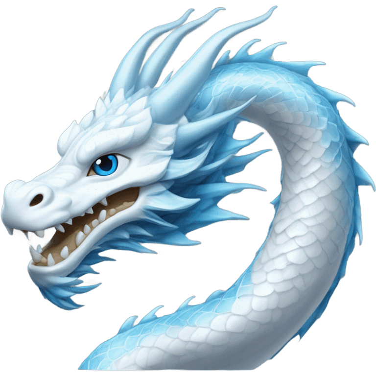 Haku the white and blue Asian Dragon from Spirited Away emoji