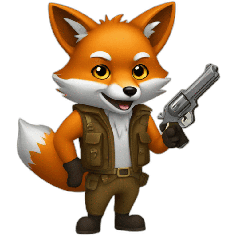 fox with pistol emoji