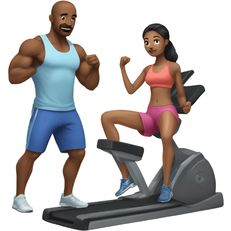 Couple gym workout emoji