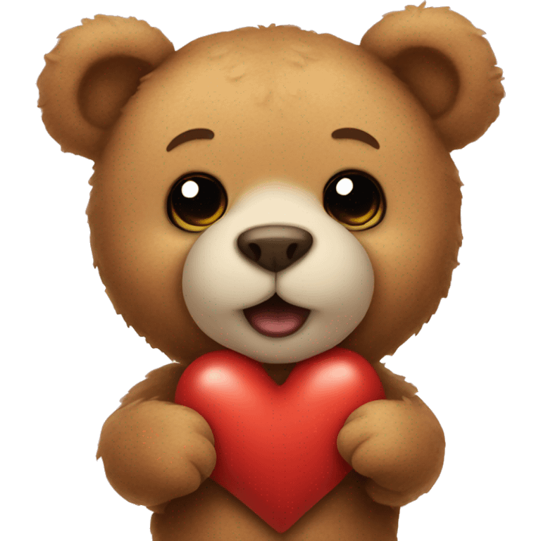 Teddy bear and heart emoji