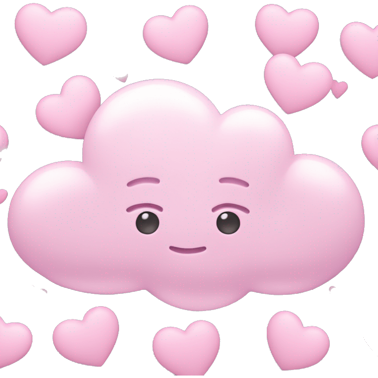 a cloud with light pink hearts around it emoji