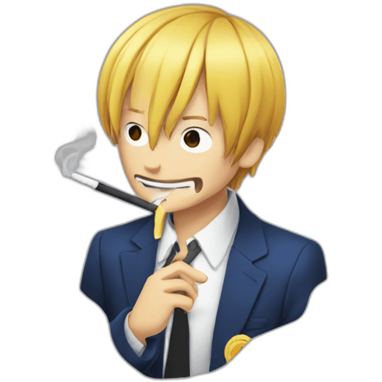 Sanji fume une cigarette emoji