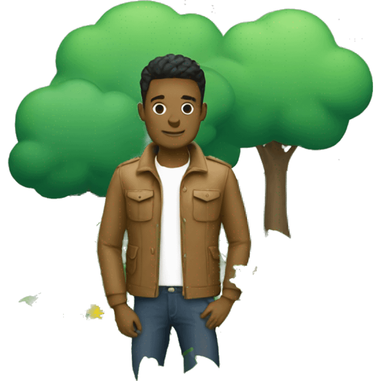 stylish guy in nature emoji