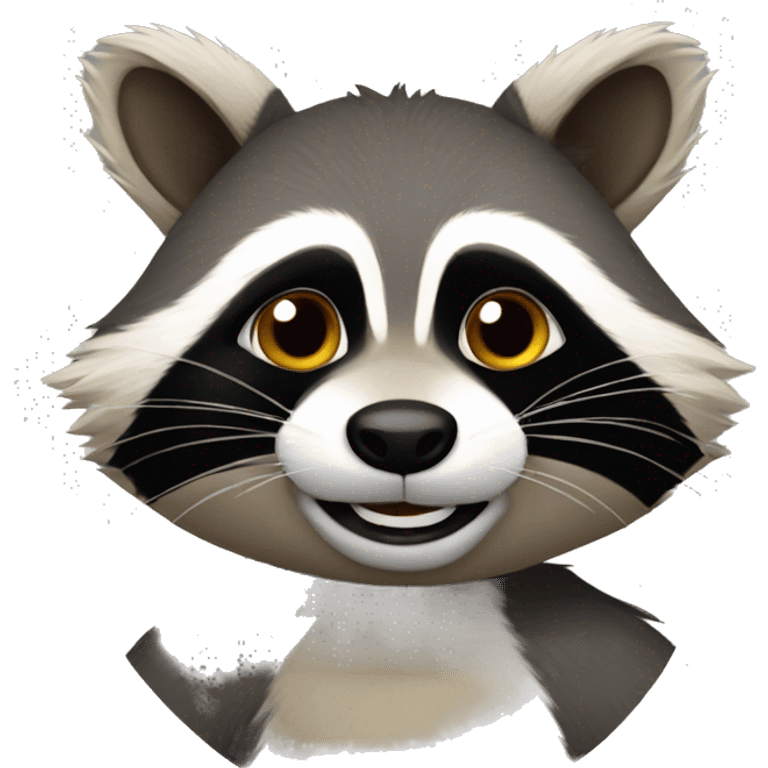 Pedro Racoon with rounded background emoji