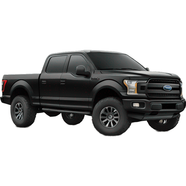 lifted black ford truck with boulder in the back emoji