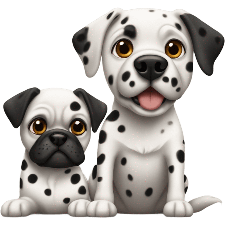 Dalmatian and pug emoji