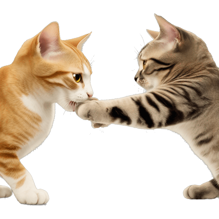 Two cats fightinh emoji