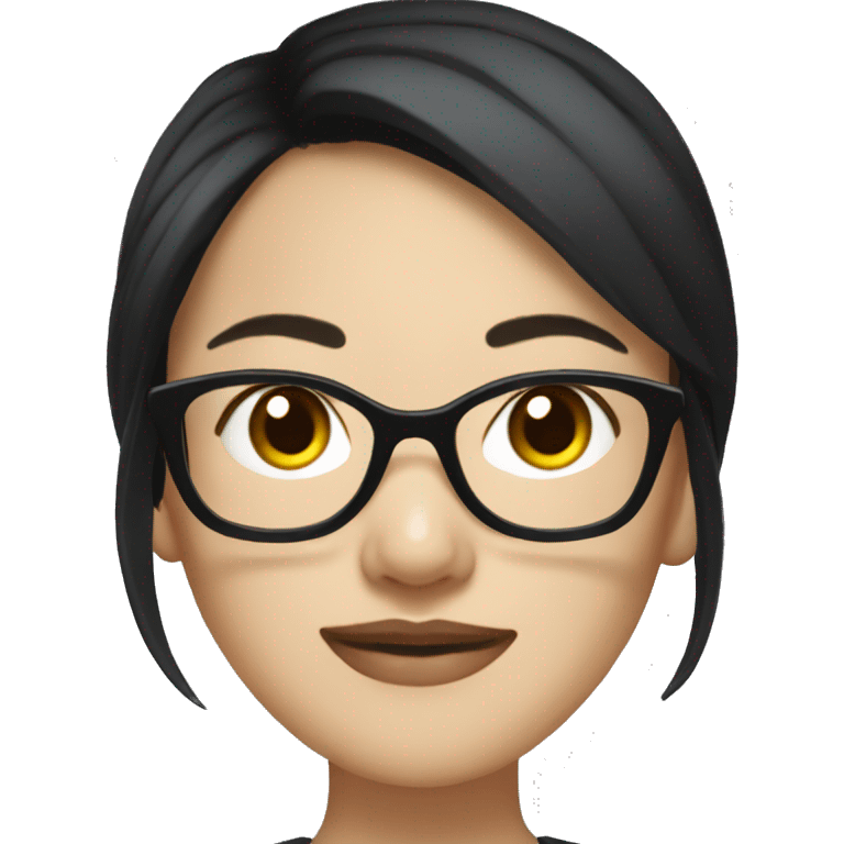 Whitney Lau, dark hair, chinese, woman, wearing glasses emoji