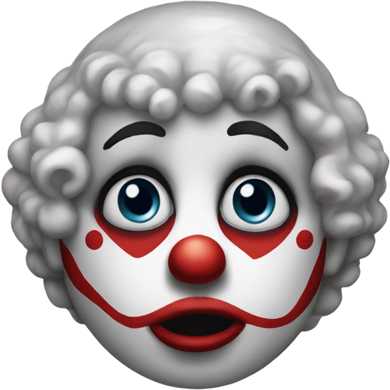 Clown makeup on emoji but sad emoji