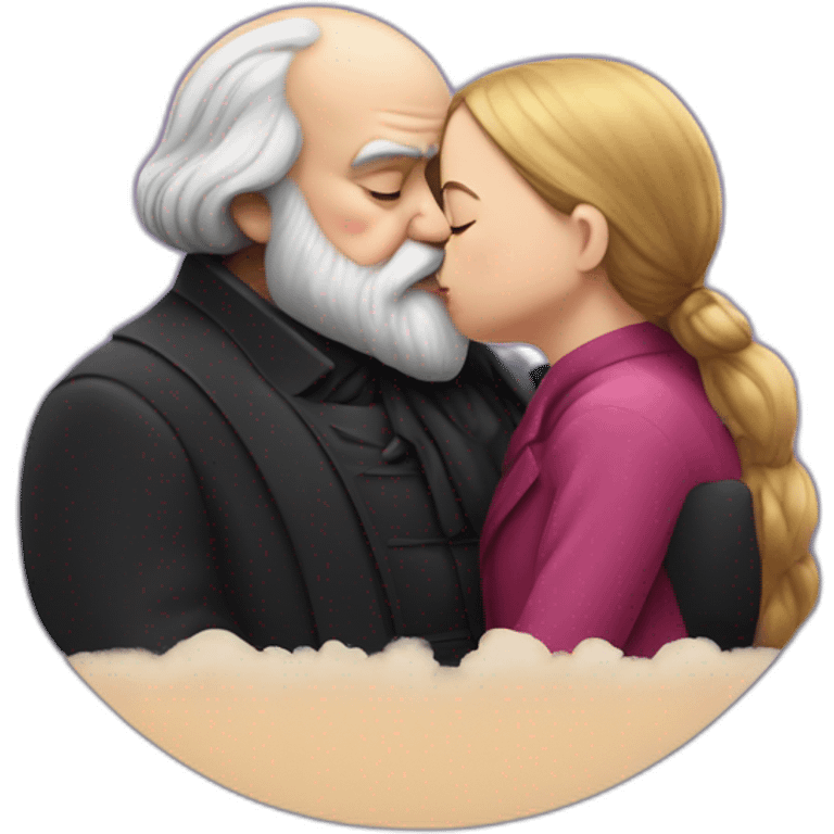 greta thunberg kisses the fat karl marx emoji