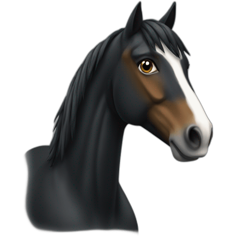 Cheval noir emoji