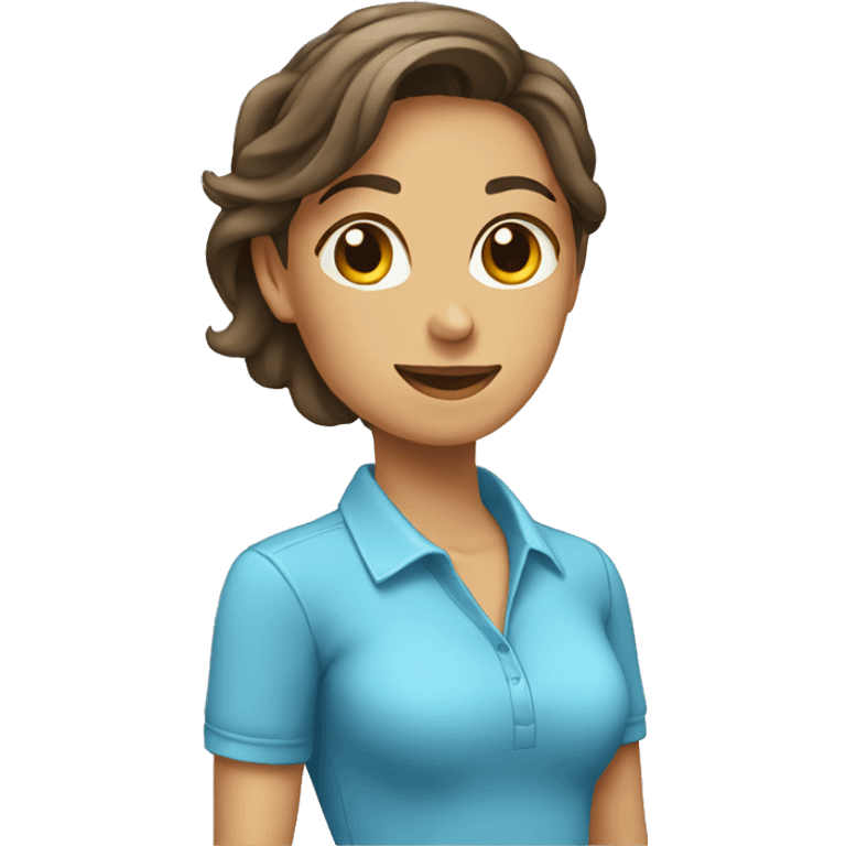 Mujer con polo celeste emoji