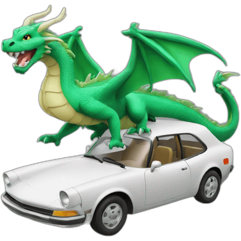 Un dragon sur voiture emoji