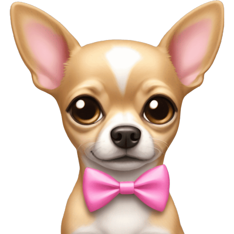 chihuahua wearing a pink bow emoji