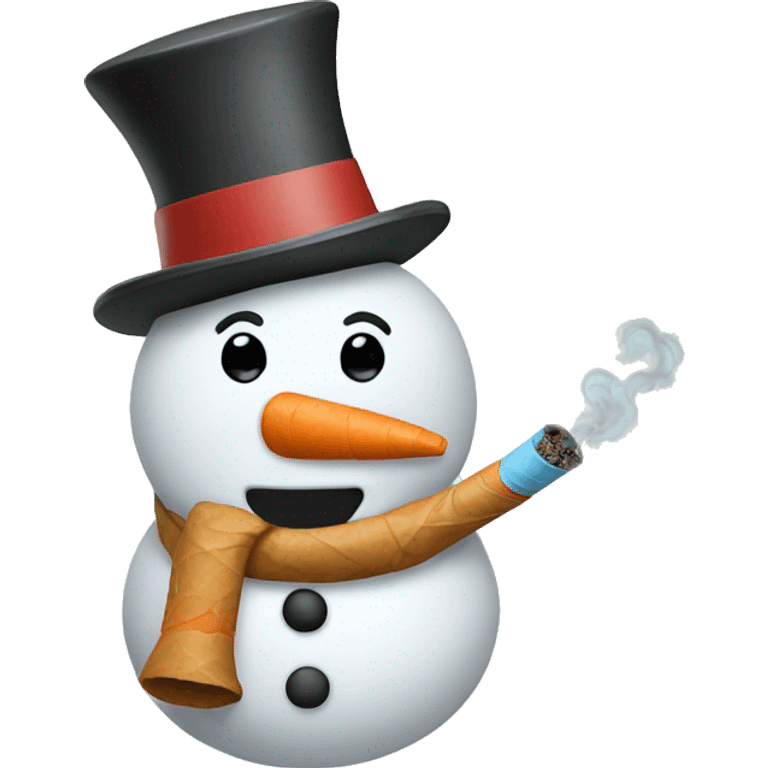 Snowman smoking cone emoji