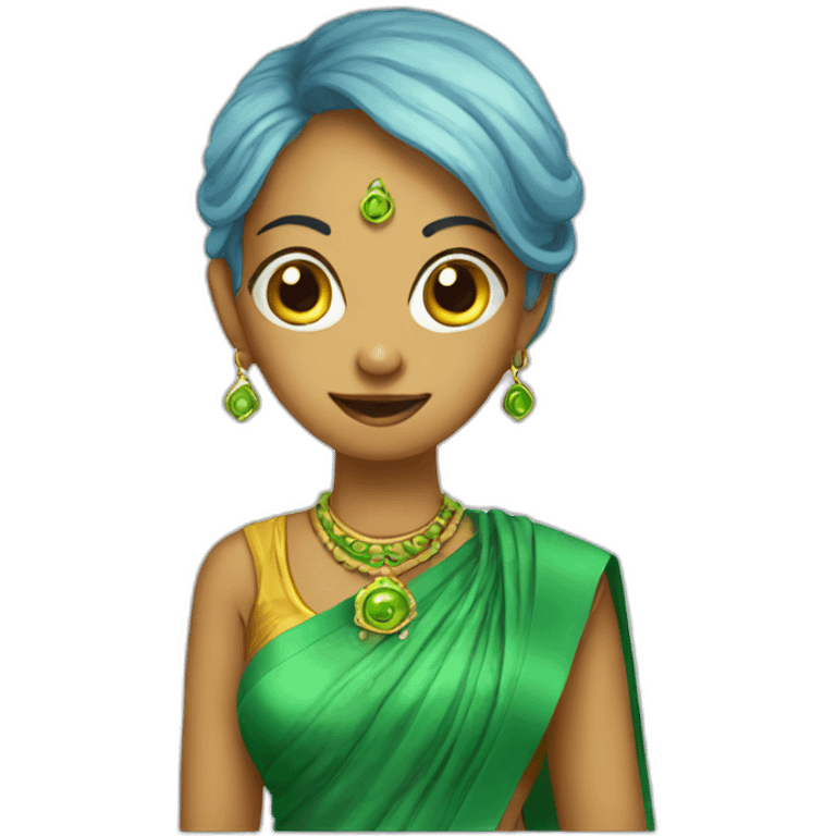 Aliens wearing saree emoji