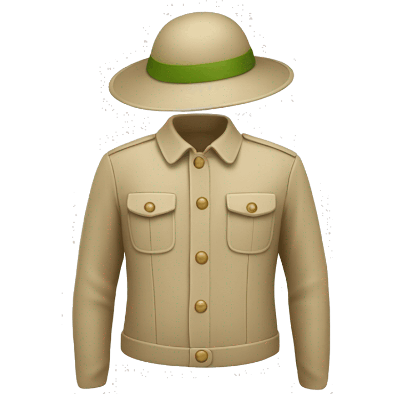 gardener pith helmet beige jacket emoji