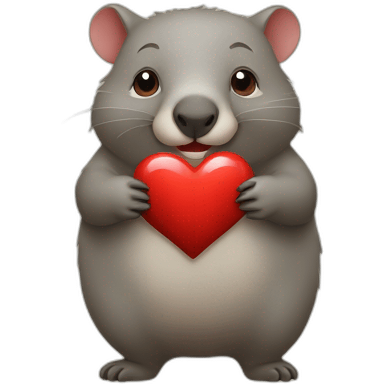 Wombat showing heart emoji