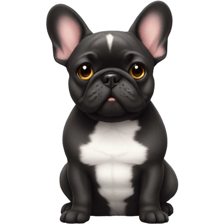 Fluffy frenchie black emoji