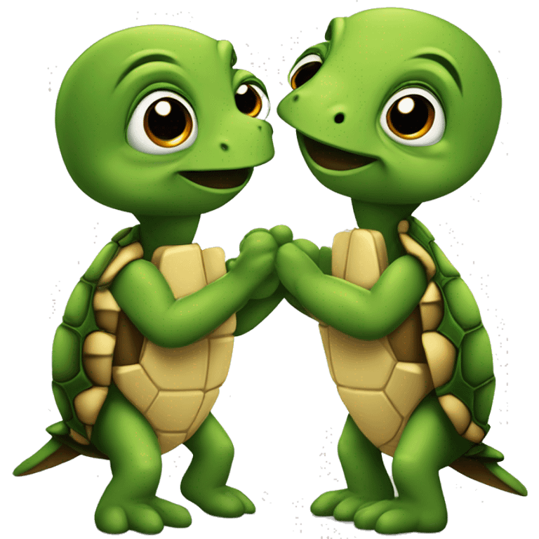 Tortuga y loro enamorados  emoji