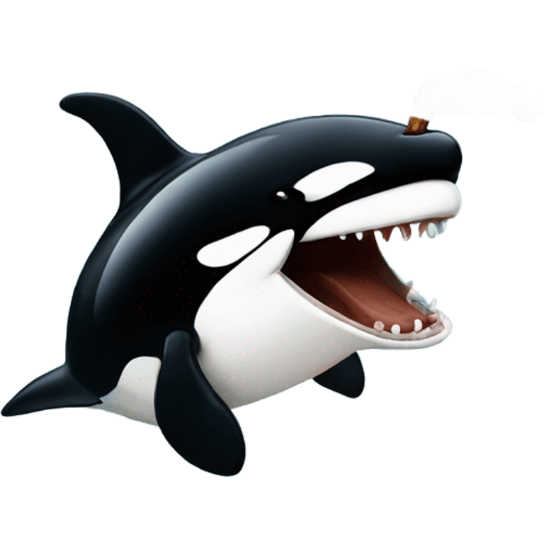 Angry orca smoking  emoji