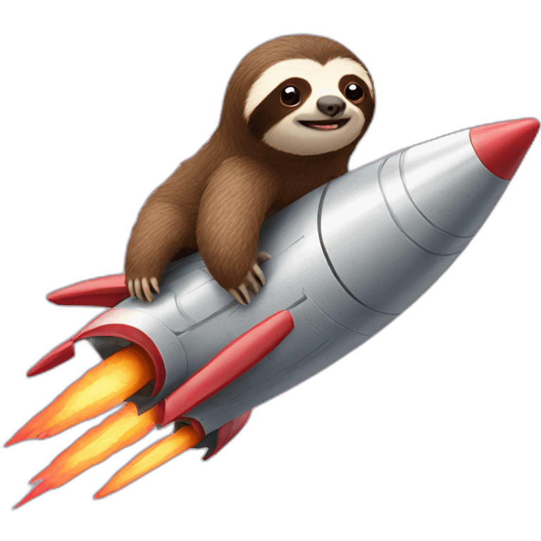 sloth riding rocketship emoji