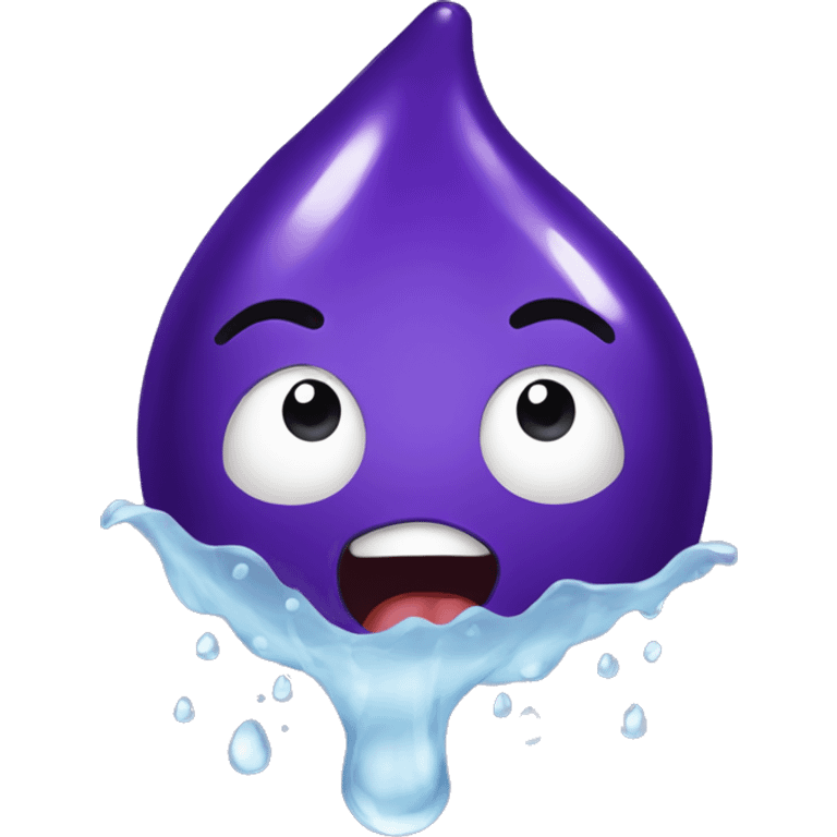 Water coming from aubergine emoji