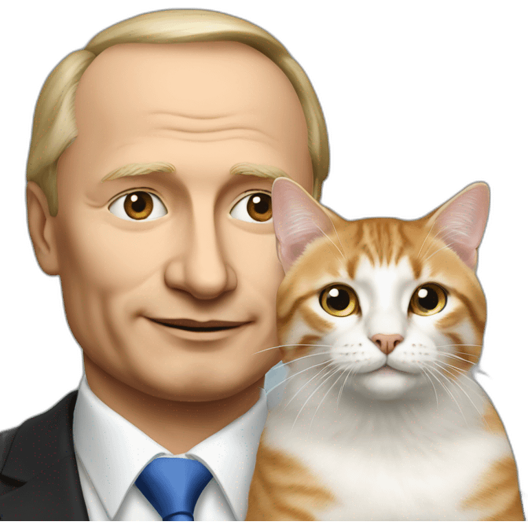 Vladimir Poutine with cat emoji