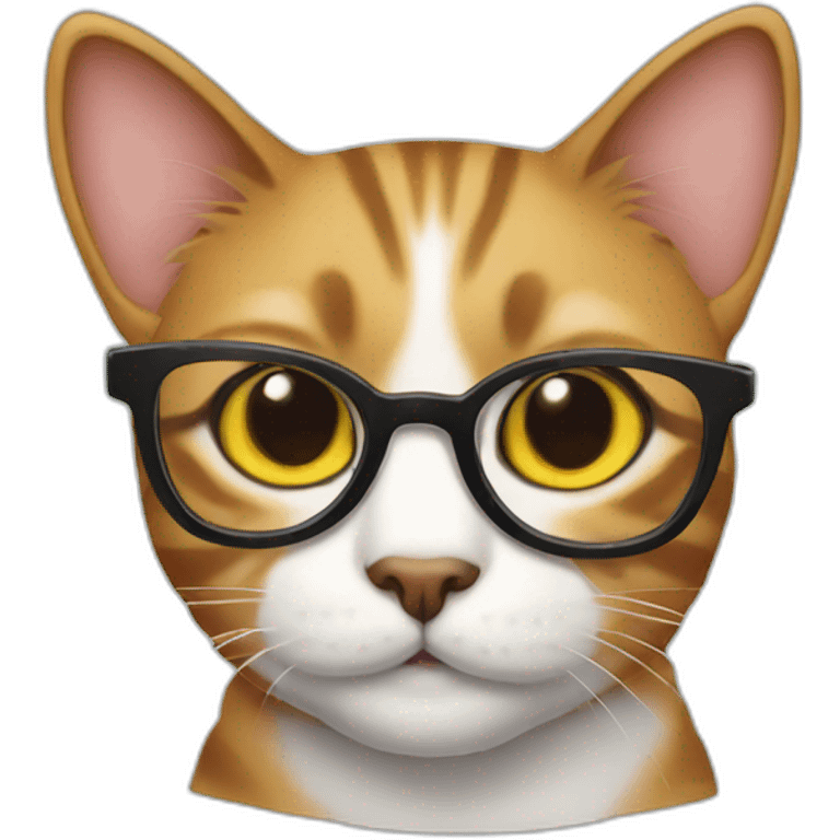 Cat wearing glasses emoji