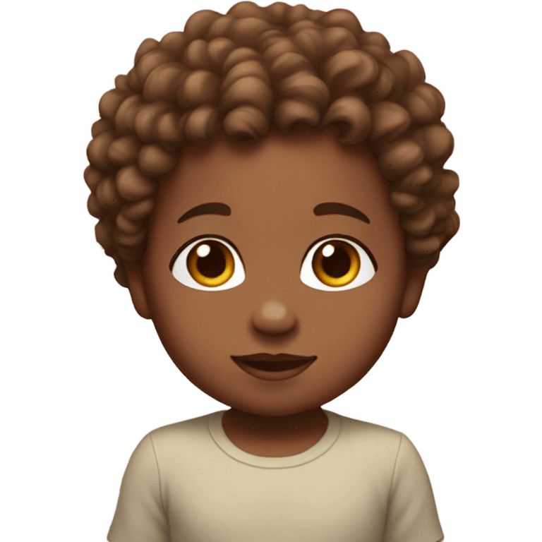 Baby toddler standing mix skin color brown curly hair  emoji