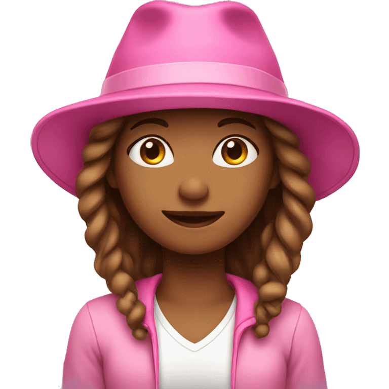 Girl with pink hat emoji