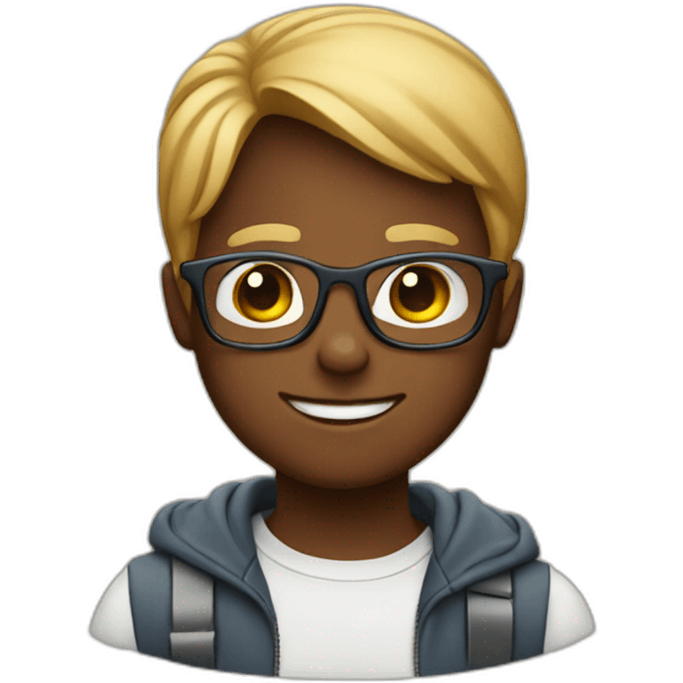 A boy with glasses on an iPhone 11 emoji