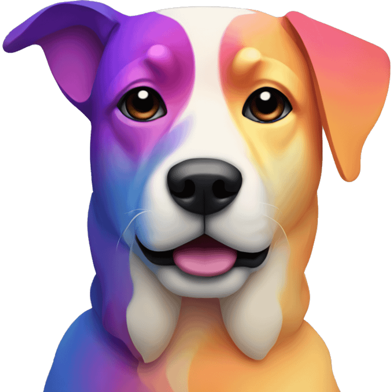 Abstract Dog made entirely of various gradient shapes emoji