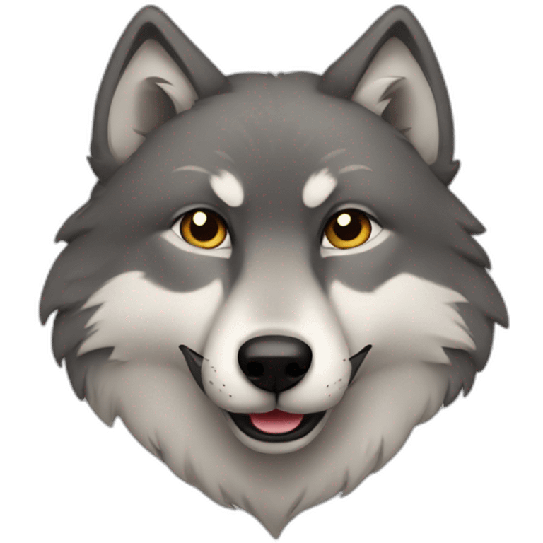 a wolf who love everyone emoji