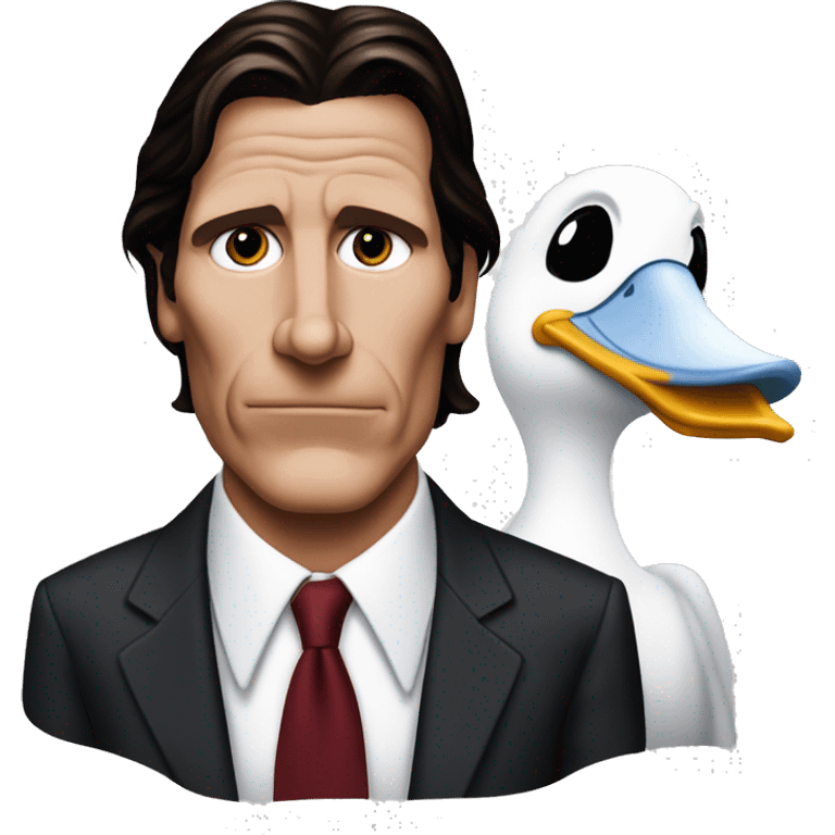 Donald Duck dressed as Patrick Bateman funny American psycho Christian bale emoji