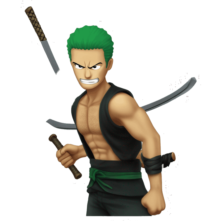 Roronoa zoro qui découpe bardela emoji