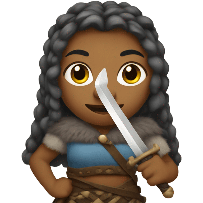 Viking woman with sword emoji