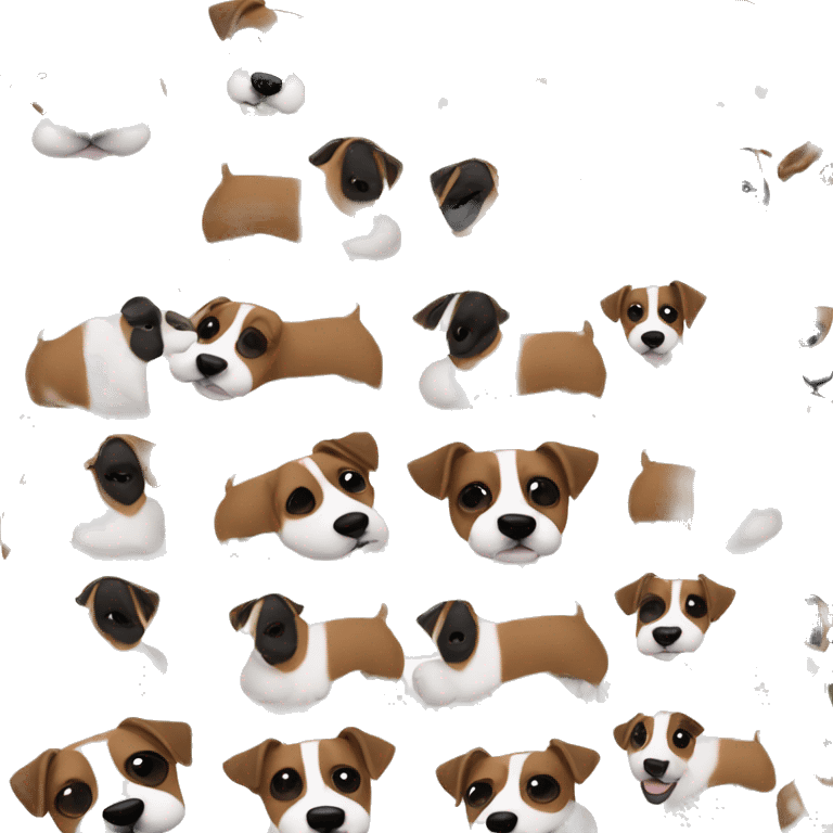 jack russel with all face brown and black and white body emoji