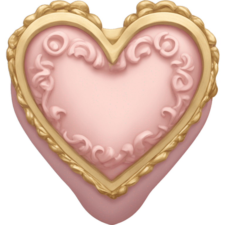 Pale pink Rococo heart box emoji