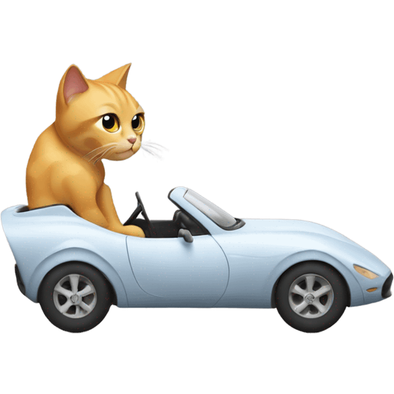 Cat riding in a fast car  emoji