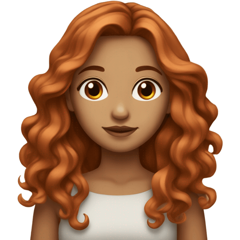 Beautiful girl,copper hair,wavy hair，long hair,Brown eyes emoji